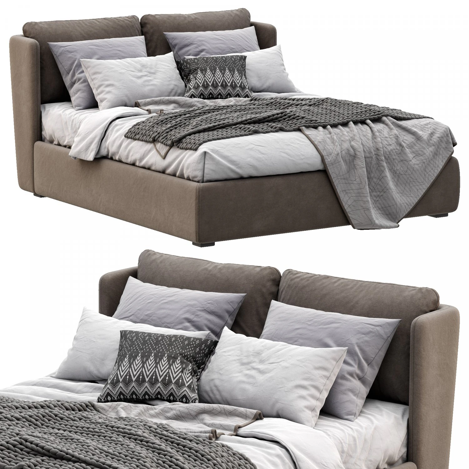 meridiani bed kira 3D Model .c4d .max .obj .3ds .fbx .stl .blend 