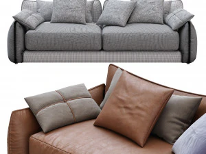 leather sofa james by montauksofa 3D Model