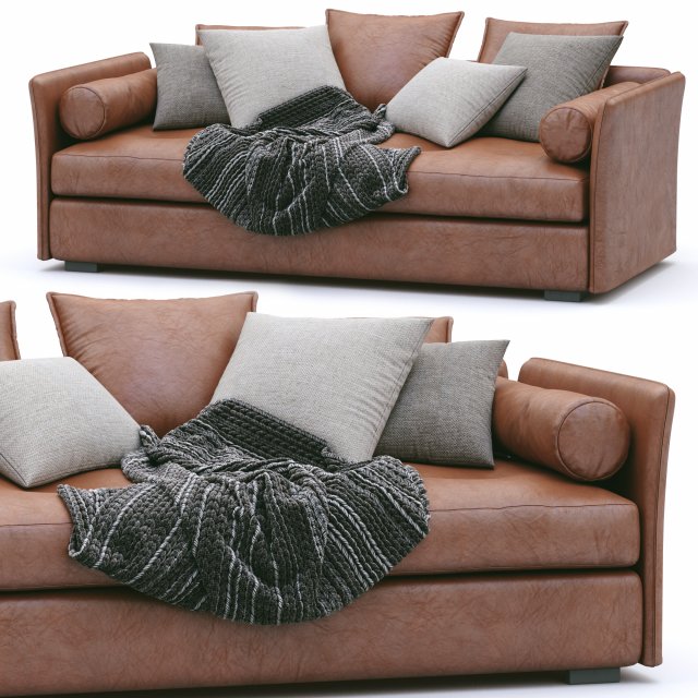 leather sofa figi isolotto 3D Модель .c4d .max .obj .3ds .fbx .stl .blend 