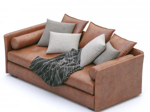 leather sofa figi isolotto 3D Model
