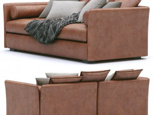 leather sofa figi isolotto 3D Model