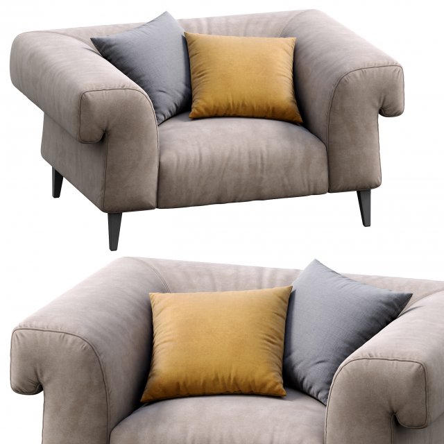armchair soho by gianfranco ferre 3D मॉडल .c4d .max .obj .3ds .fbx .stl .blend 