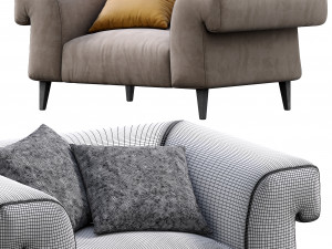 armchair soho by gianfranco ferre 3D मॉडल