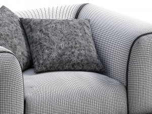 armchair soho by gianfranco ferre 3D मॉडल