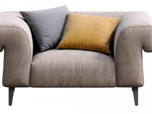 armchair soho by gianfranco ferre 3D मॉडल