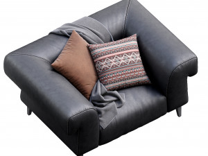 leather armchair soho Model 3D