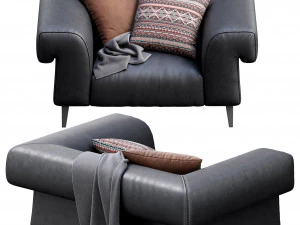 leather armchair soho 3D Model
