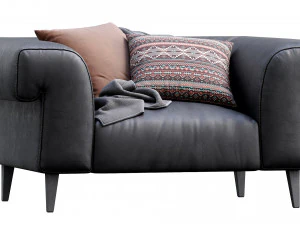 leather armchair soho 3D Model