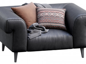 leather armchair soho Model 3D