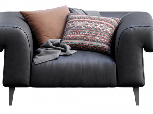 leather armchair soho Model 3D
