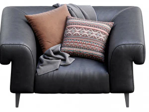 leather armchair soho 3D Model