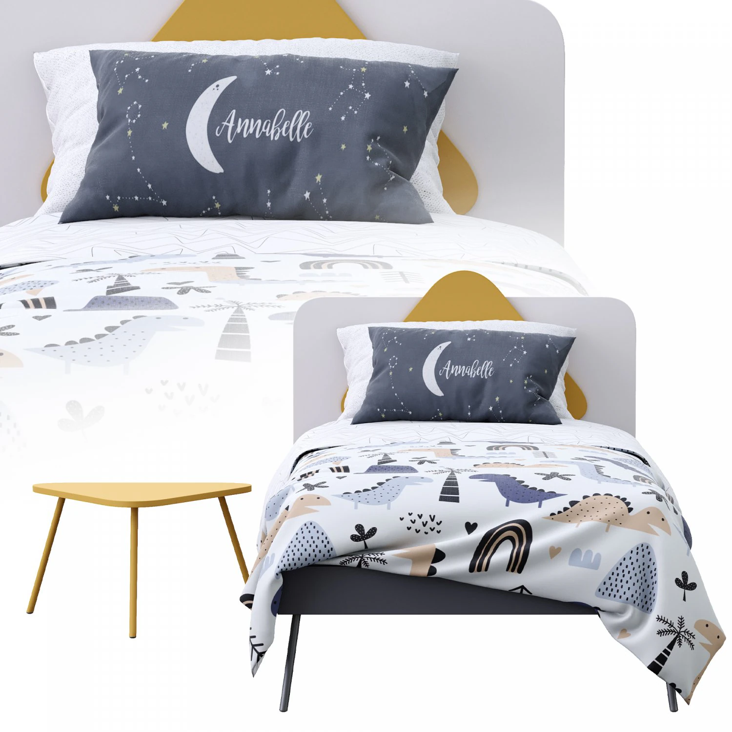 trio single bed by nidi 3D Model .c4d .max .obj .3ds .fbx .stl .blend