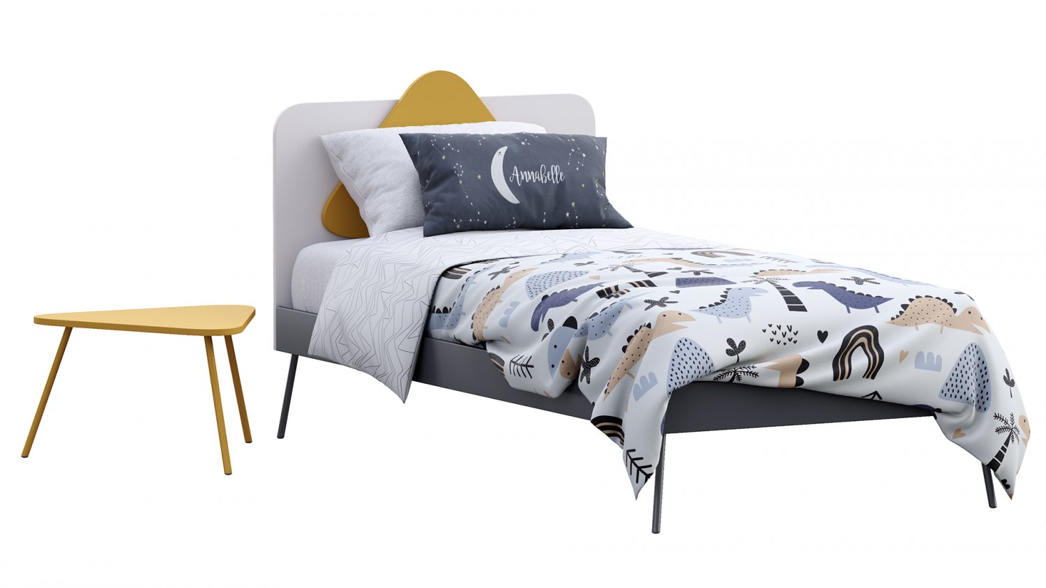 Кровать трио. Односпальная кровать 3d модель. Dino Bed Nidi купить.