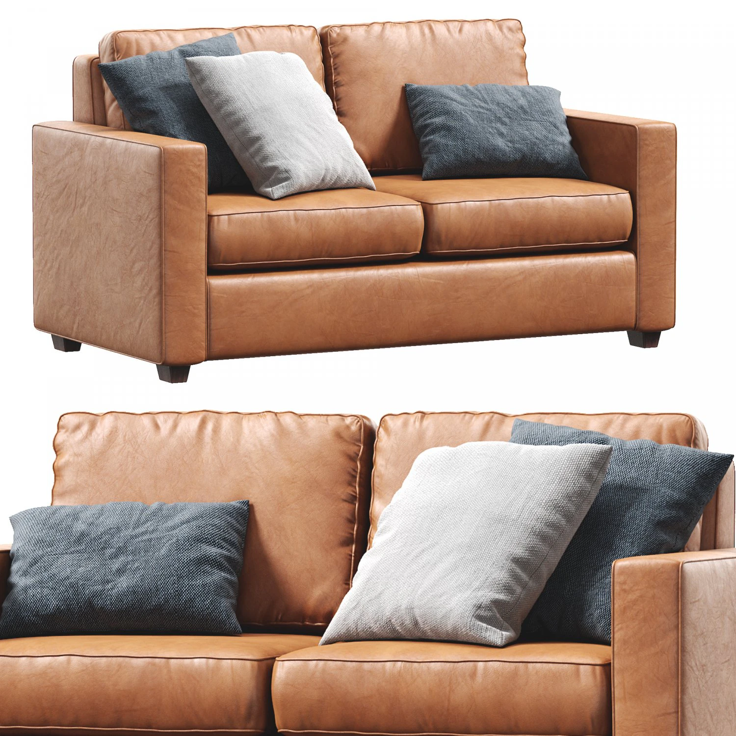 henry sofa by west elm 3D Model .c4d .max .obj .3ds .fbx .stl .blend 