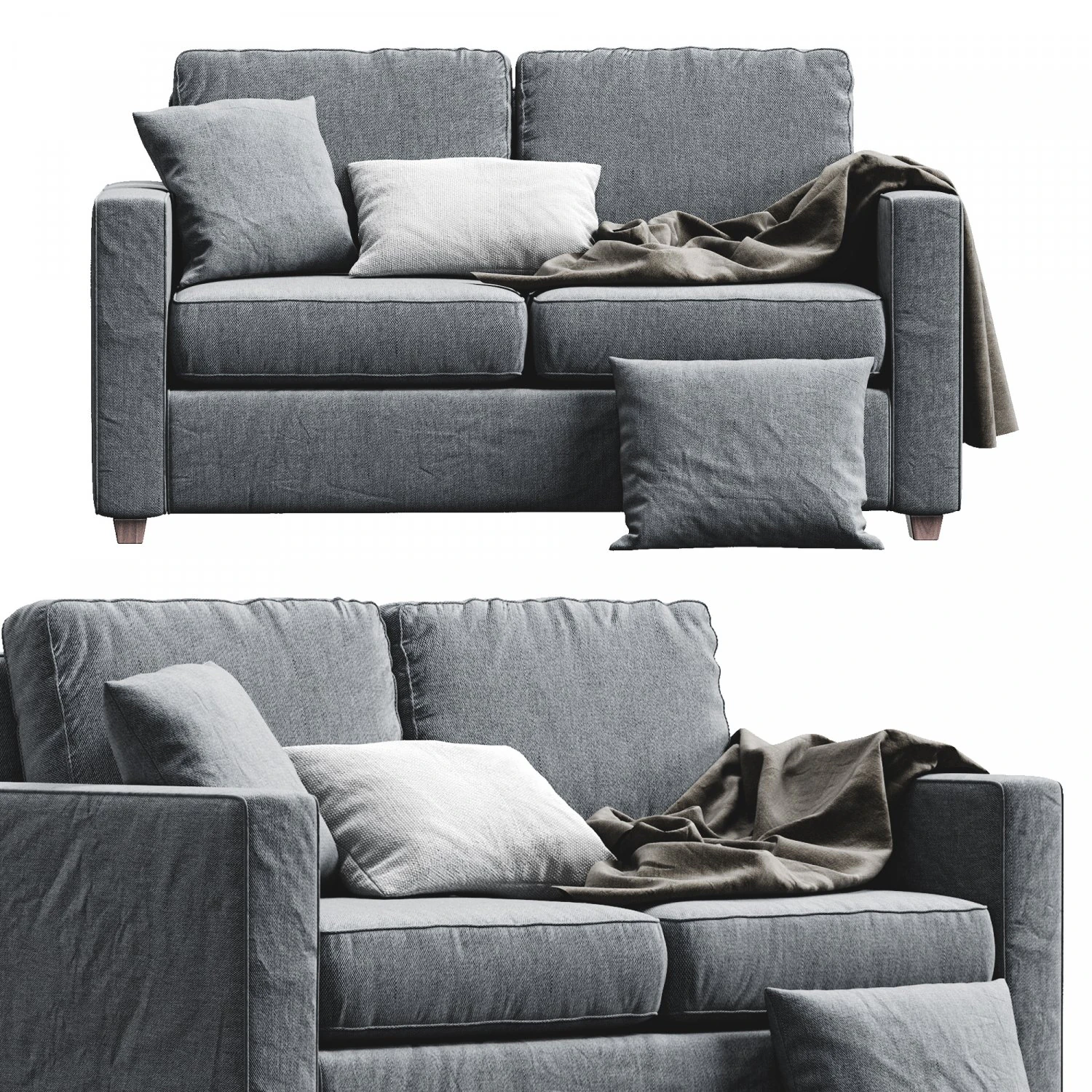 henry sofa by west elm 3D Model .c4d .max .obj .3ds .fbx .stl .blend 