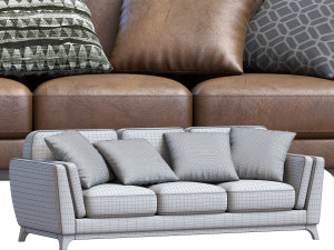 ceni volcanic leather sofa by article 3D Model