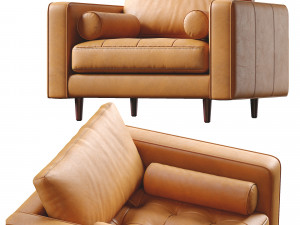 sven charme tan chair 3D Модель