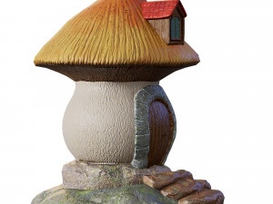 mushroom fantasy house Modèle 3D
