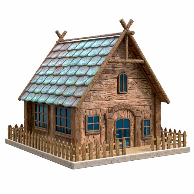 cartoon house Modelo 3D .c4d .max .obj .3ds .fbx .stl .blend 