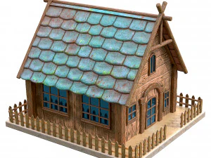 만화 집 3D 모델