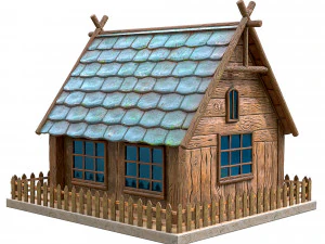 만화 집 3D 모델