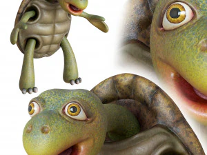 tartaruga de desenho animado Modelo 3D