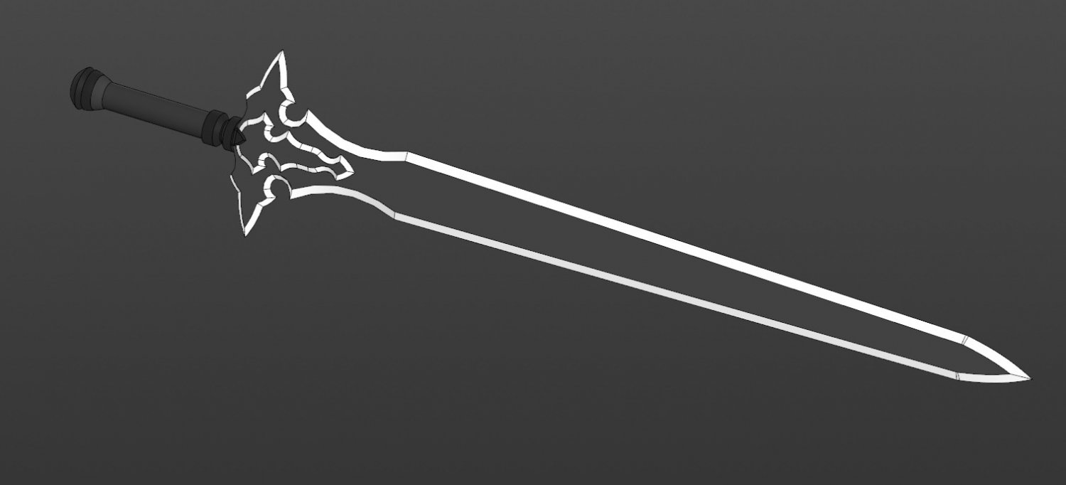 kirito swords sword art online Grátis Modelo 3D in Melee 3DExport