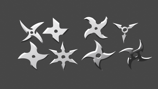 shurikens Modelo 3D .c4d .max .obj .3ds .fbx .stl .blend 
