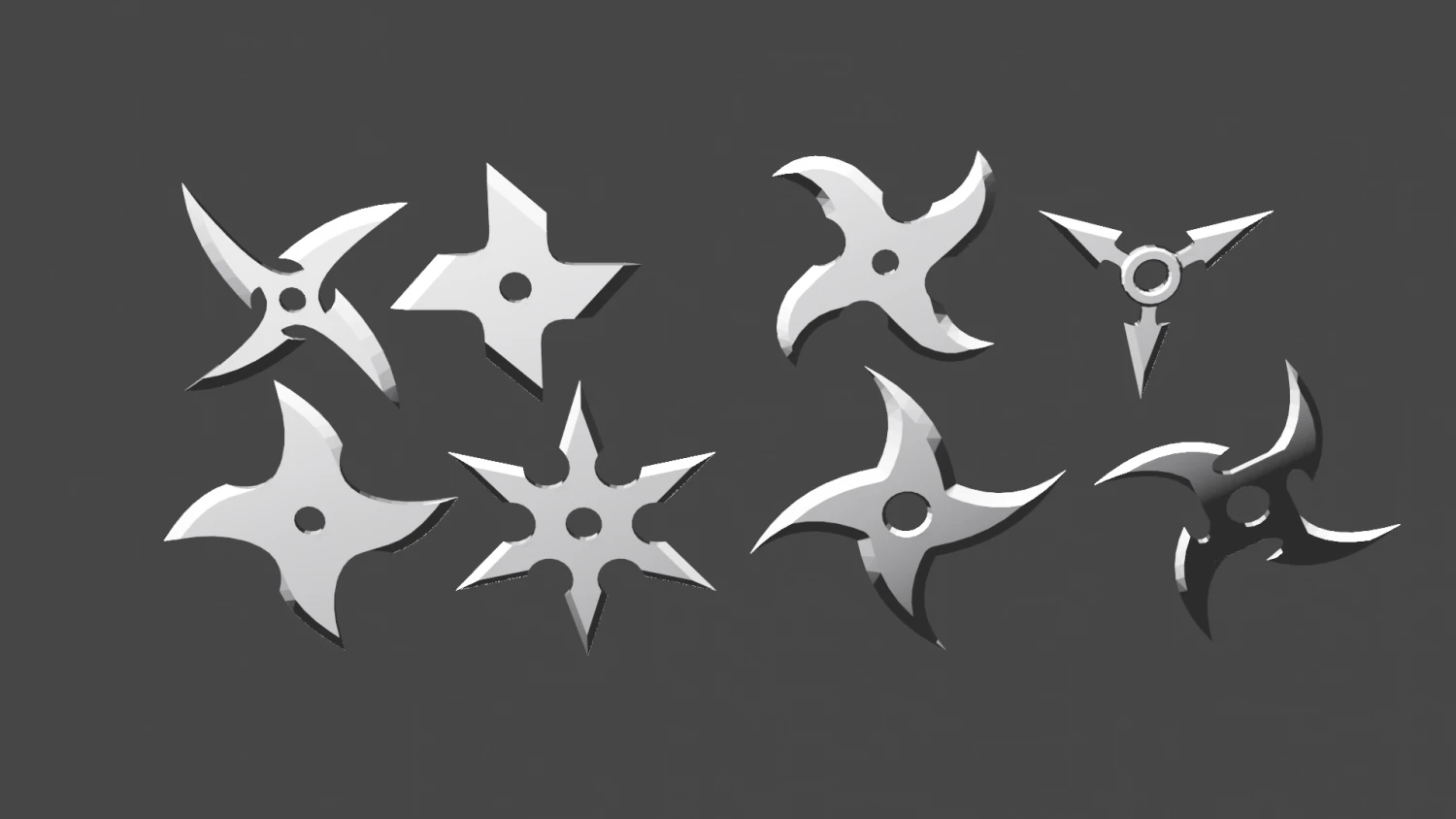 shurikens 3D Model .c4d .max .obj .3ds .fbx .stl .blend 