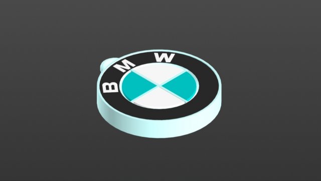 logo b m w keychain 3D