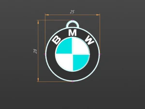 logo b m w keychain 3D Print Model