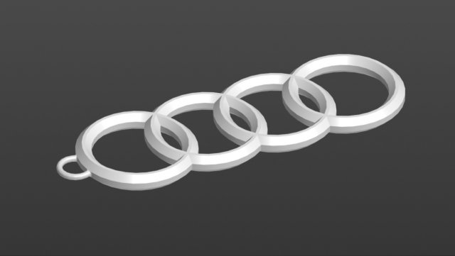 logo audi keychain Model do druku 3D .c4d .max .obj .3ds .fbx .stl .blend 