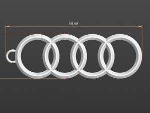logo audi keychain Model do druku 3D