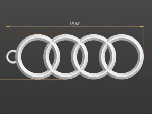 logo audi keychain 3D Print Model