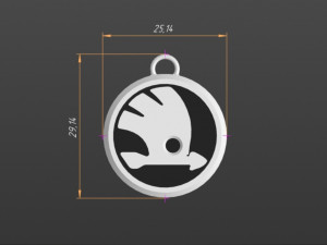 logo skoda keychain 3D Print Model