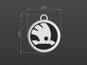 logo skoda keychain 3D Print Model