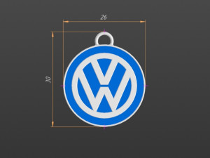 logo volkswagen keychain Modelo de impresión 3D
