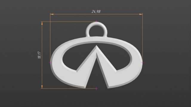 logo infiniti keychain 3D in 3DExport