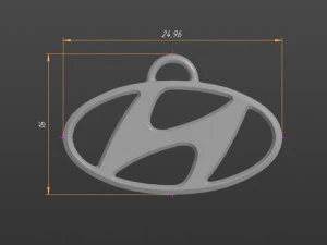 logo hyundai keychain 3D Print Model