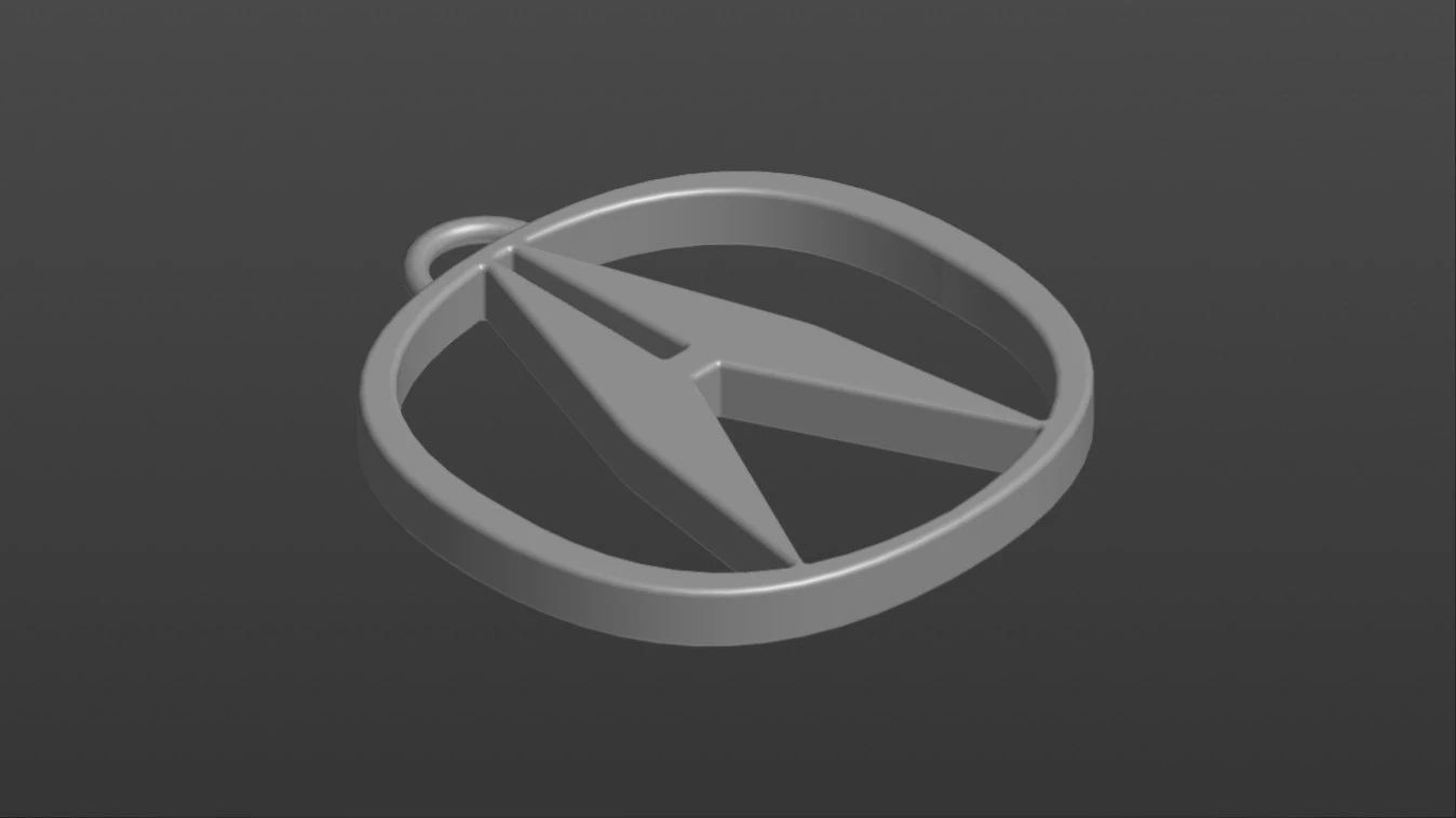 logo acura keychain 3D Print Model .c4d .max .obj .3ds .fbx .stl .blend 