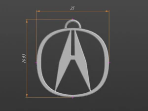 logo acura keychain 3D Print Model