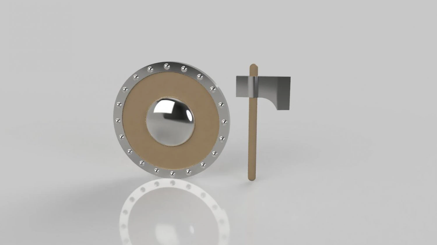 Low poly axe shield 3D Model .c4d .max .obj .3ds .fbx .stl .blend 