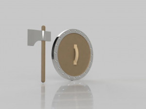 Low poly axe shield Model 3D