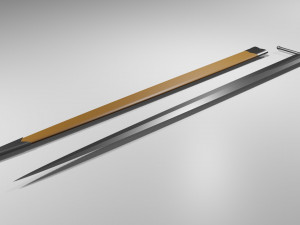 low poly medieval sword 3D मॉडल