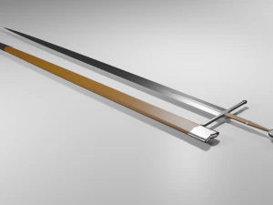 low poly medieval sword 3D Model