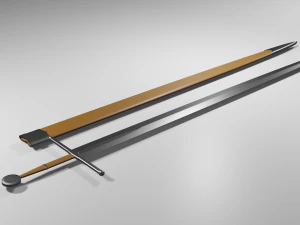 low poly medieval sword 3D Model