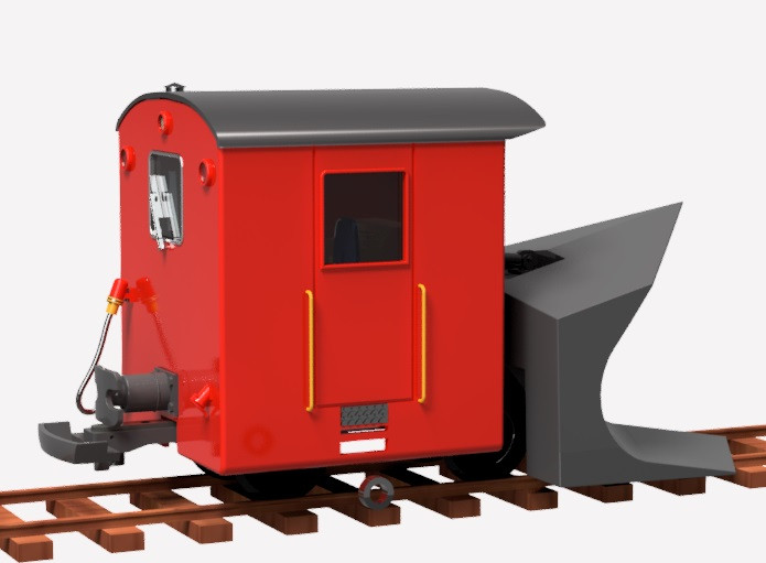 X 4902 Furka Oberalp sneeuwploeg 1-22-5 G schaal 45mm 3D printmodel .c4d .max .obj .3ds .fbx .stl .blend