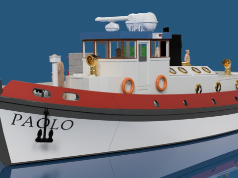 Буксир scala 1-24 для статической диорамы 3D Принт Модель