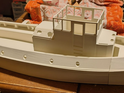 Sleepbootschip scala 1-24 voor statisch diorama 3D printmodel