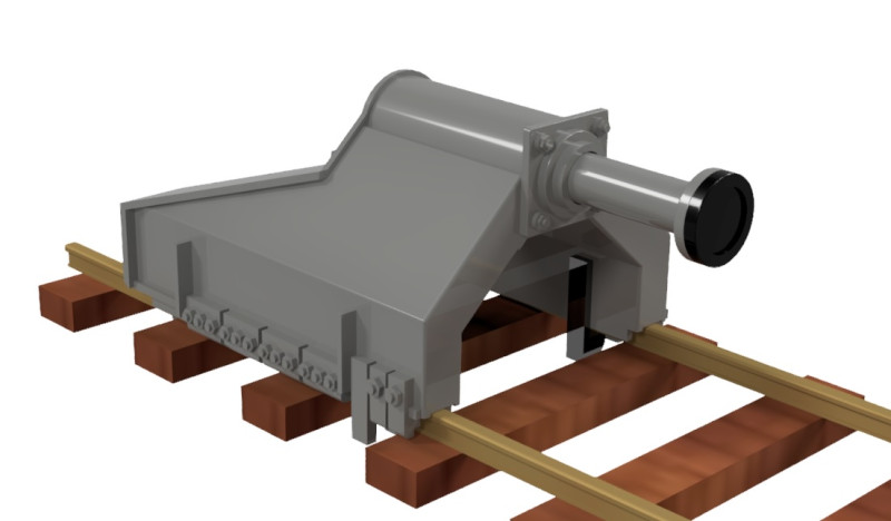 1-22 5 エンドトラック RhB バッファ 3Dプリントモデル .c4d .max .obj .3ds .fbx .stl .blend